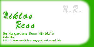 miklos ress business card